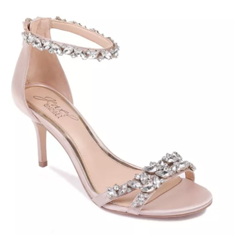 Jewel Badgley Mischka Darlene Embellished Ankle Strap Sandal - Wedding / Bridal